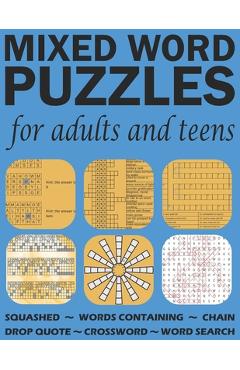 Coperta cărții 'Mixed Word Puzzles for Adults And Teens: Fun and Vocabulary for Language Lovers - Waflob Designs'