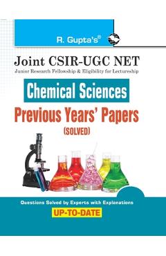 Coperta cărții 'Joint CSIR-UGC NET: Chemical Sciences - Previous Years' Papers (Solved) - Rph Editorial Board'