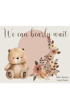 Coperta cărții 'We Can Bearly Wait, Baby Shower hardback Guest Book (landscape) - Lulu And Bell'