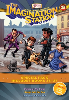 Coperta cărții 'Imagination Station Books 3-Pack: Poison at the Pump / Swept Into the Sea / Refugees on the Run - Marianne Hering'