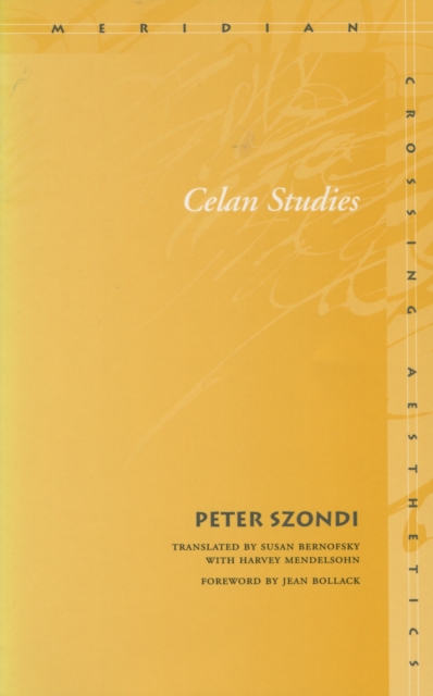 Celan Studies - Peter Szondi