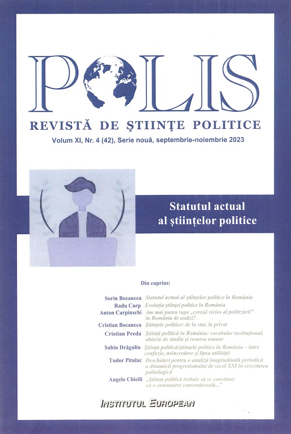 Polis Vol.11 Nr.4 (42) Serie noua septembrie-noiembrie 2023. Revista de stiinte politice