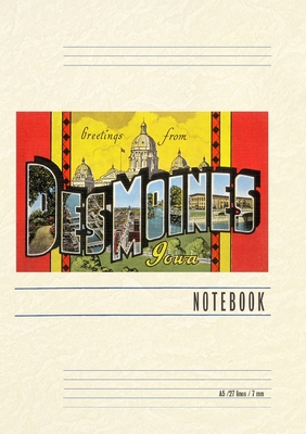 Vintage Lined Notebook Greetings from Des Moines - Found Image Press