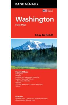 Coperta cărții 'Rand McNally Easy to Read: Washington State Map - Rand Mcnally'