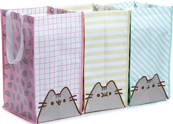 Set 3 pungi din plastic reciclat: Pusheen The Cat