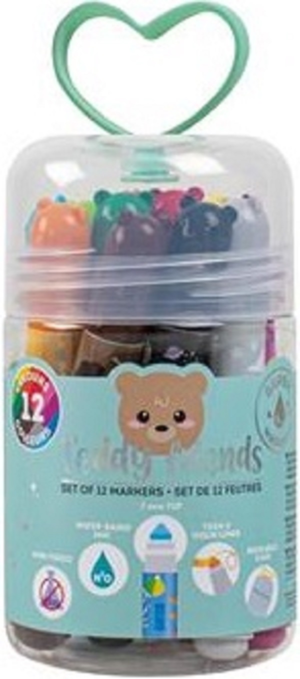 Set 12 markere. Teddy Bear