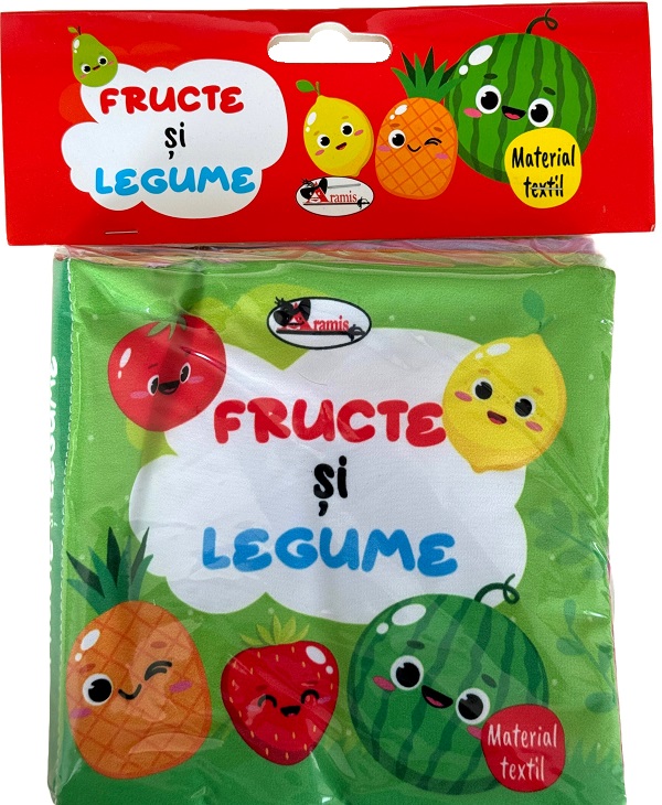 Fructe si legume. Carte din material textil