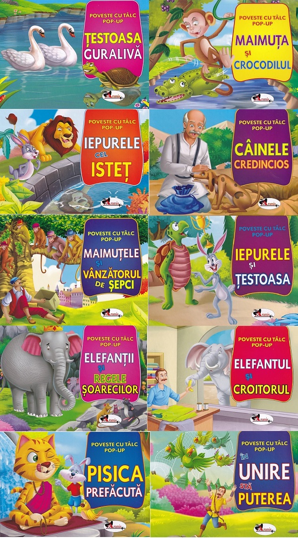 povesti cu talc pop-up. pachet cu 10 carti