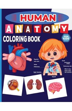 Coperta cărții 'Human Anatomy Coloring Book For Kids: human anatomy for drawing flashcards coloring book for toddlers A visual analogy'
