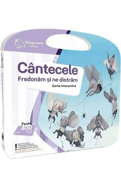 Coperta cărții 'Carte interactiva. Raspundel Istetel: Cantecele fredonam si ne distram'