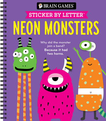 Brain Games - Sticker by Letter: Neon Monsters - Publications International Ltd