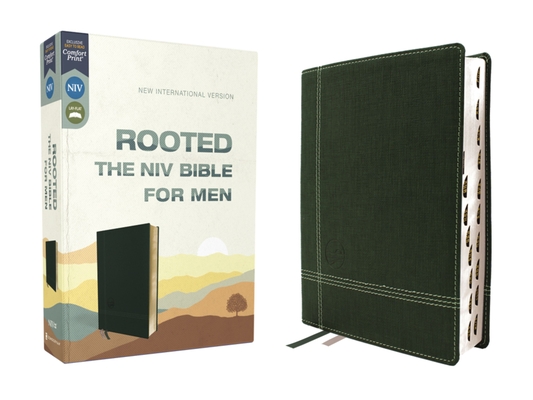 Rooted: The NIV Bible for Men, Leathersoft, Green, Thumb Indexed, Comfort Print - Livingstone Corporation