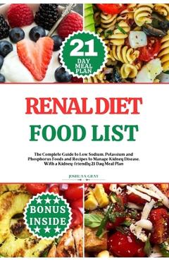 Coperta cărții 'Renal Diet Food List: The Complete Guide to Low Sodium, Potassium and Phosphorus Foods and Recipes to Manage Kidney'