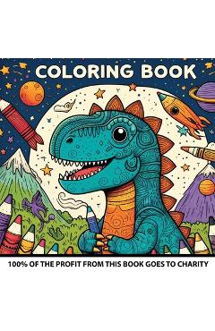 Coperta cărții 'Dinosaur Professions Coloring Book: 100% of the profit from this book goes to charity - Carter's Foundation'
