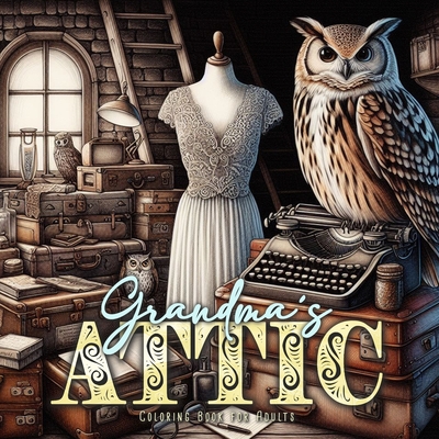 Grandmas Attic Coloring Book for Adults: Interior Coloring Book Grayscale Vintage Coloring Book Adults furniture grayscale Coloring Book - Monsoon Publising