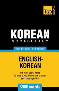 Coperta cărții 'Korean vocabulary for English speakers - 3000 words - Andrey Taranov'