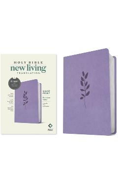 Coperta cărții 'NLT Giant Print Premium Value Bible, Filament-Enabled Edition (Leatherlike, Lavender Vine) - Tyndale'