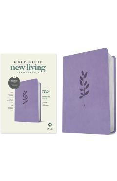 NLT Giant Print Premium Value Bible, Filament-Enabled Edition (Leatherlike, Lavender Vine) - Tyndale