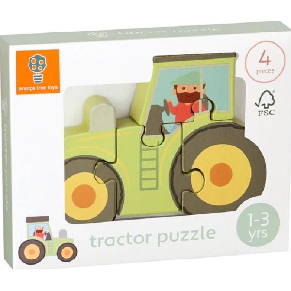 Mini puzzle 3D lemn: Tractor