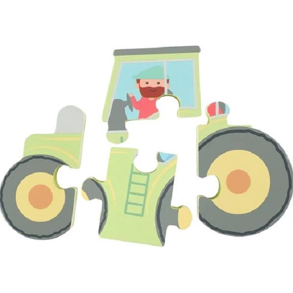 Mini puzzle 3D lemn: Tractor