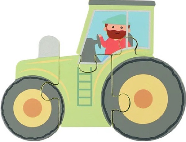 Mini puzzle 3D lemn: Tractor