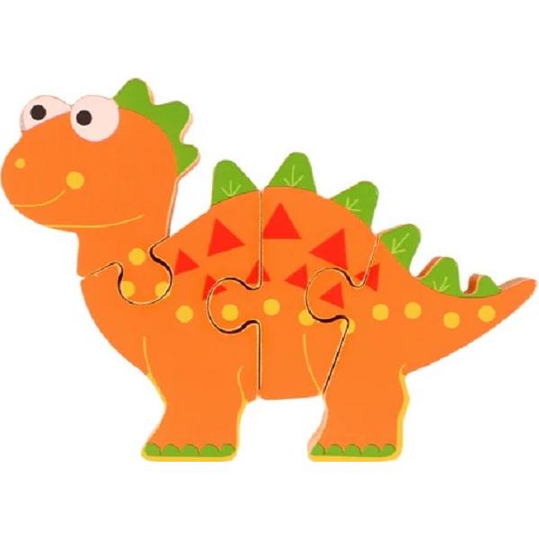 Mini puzzle 3D lemn: Stegosaurus