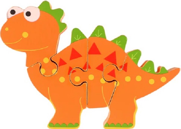 Mini puzzle 3D lemn: Stegosaurus