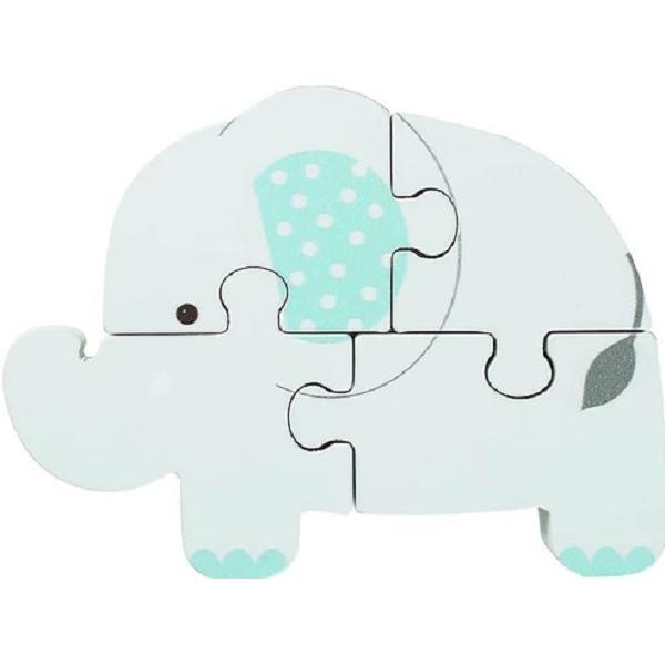 Mini puzzle 3D lemn: Elefant