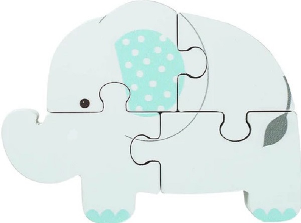 Mini puzzle 3D lemn: Elefant