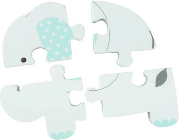 Mini puzzle 3D lemn: Elefant