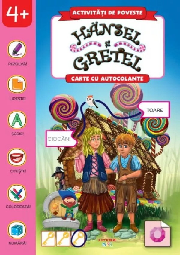 Hansel si Gretel. Carte cu autocolante