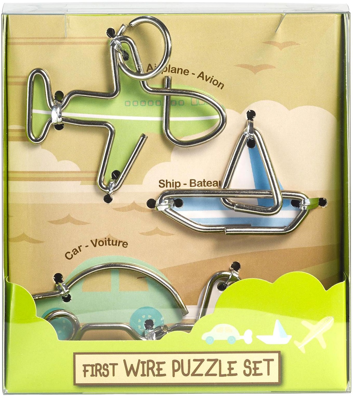 Set 3 puzzle metalice: Transporturi