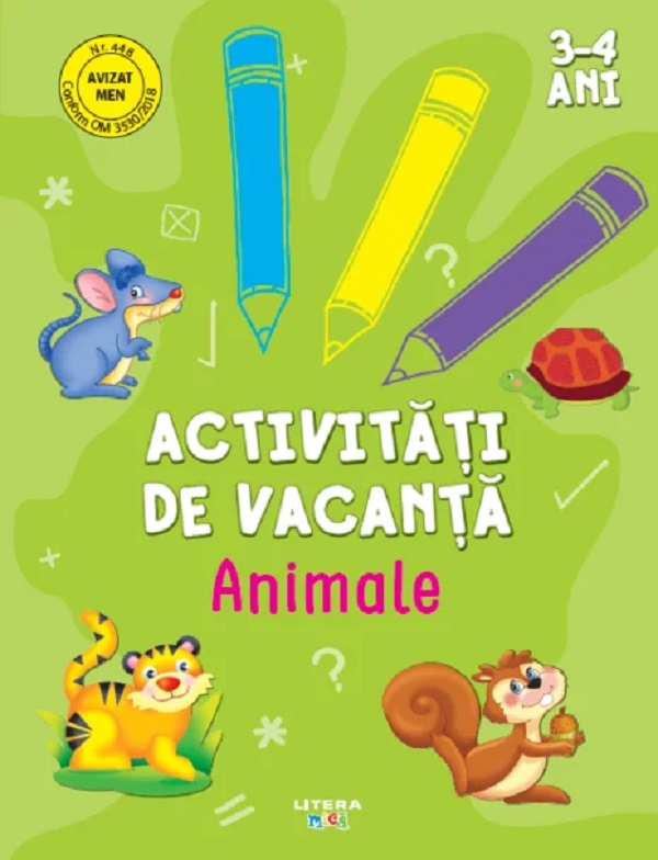 Activitati de vacanta. Animale 3-4 ani