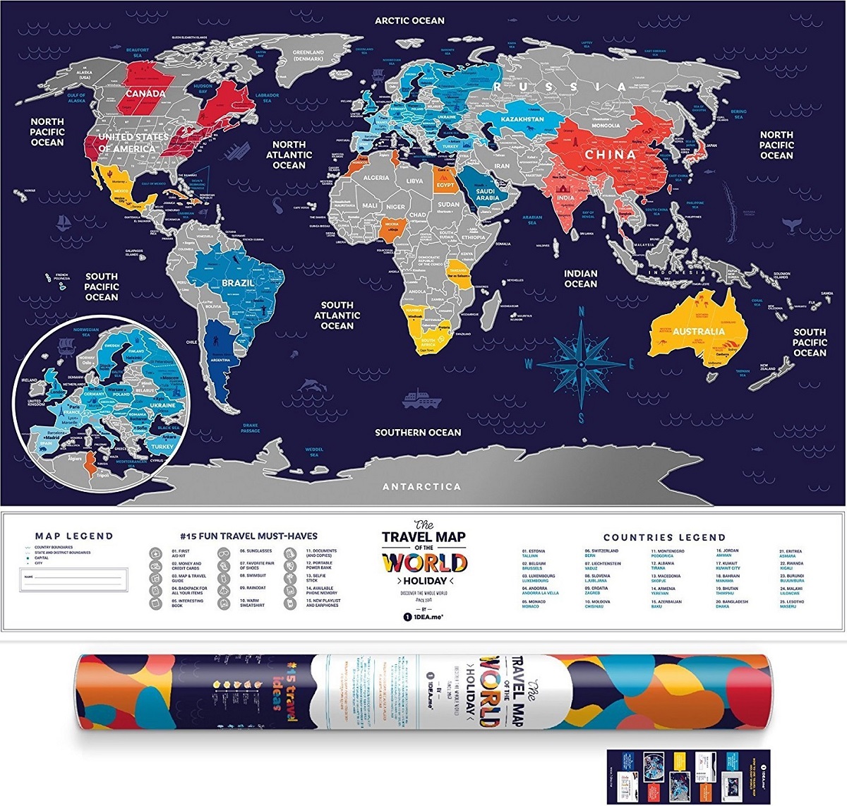 Harta razuibila - global travel - holiday world