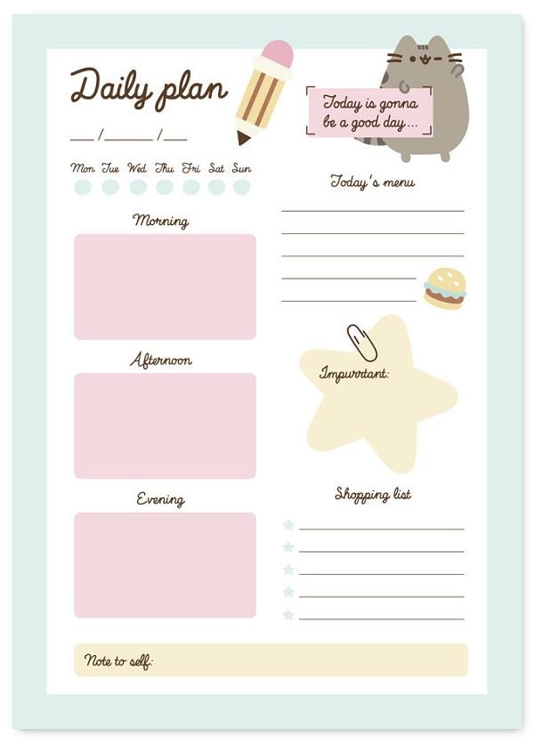 Planner zilnic: Pusheen