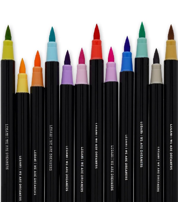 Set 12 carioci tip pensula - brush markers pastel