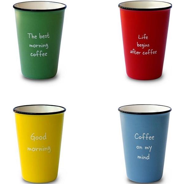 Set 4 cani: Cups with writings