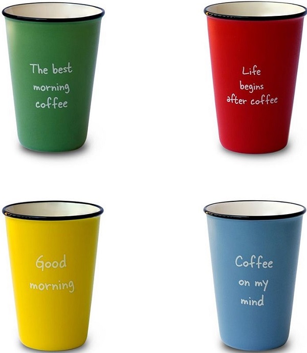 Set 4 cani: Cups with writings