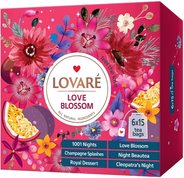 Set ceai: 6 arome x 15 pliculete. Love Blossom