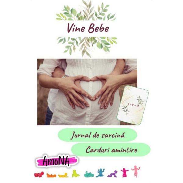 Vine bebe: Jurnal de sarcina. 20 carduri amintire. Green Leaves