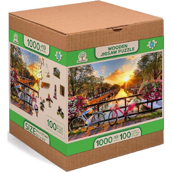 Puzzle 1010 din lemn: Bicicletele din Amsterdam