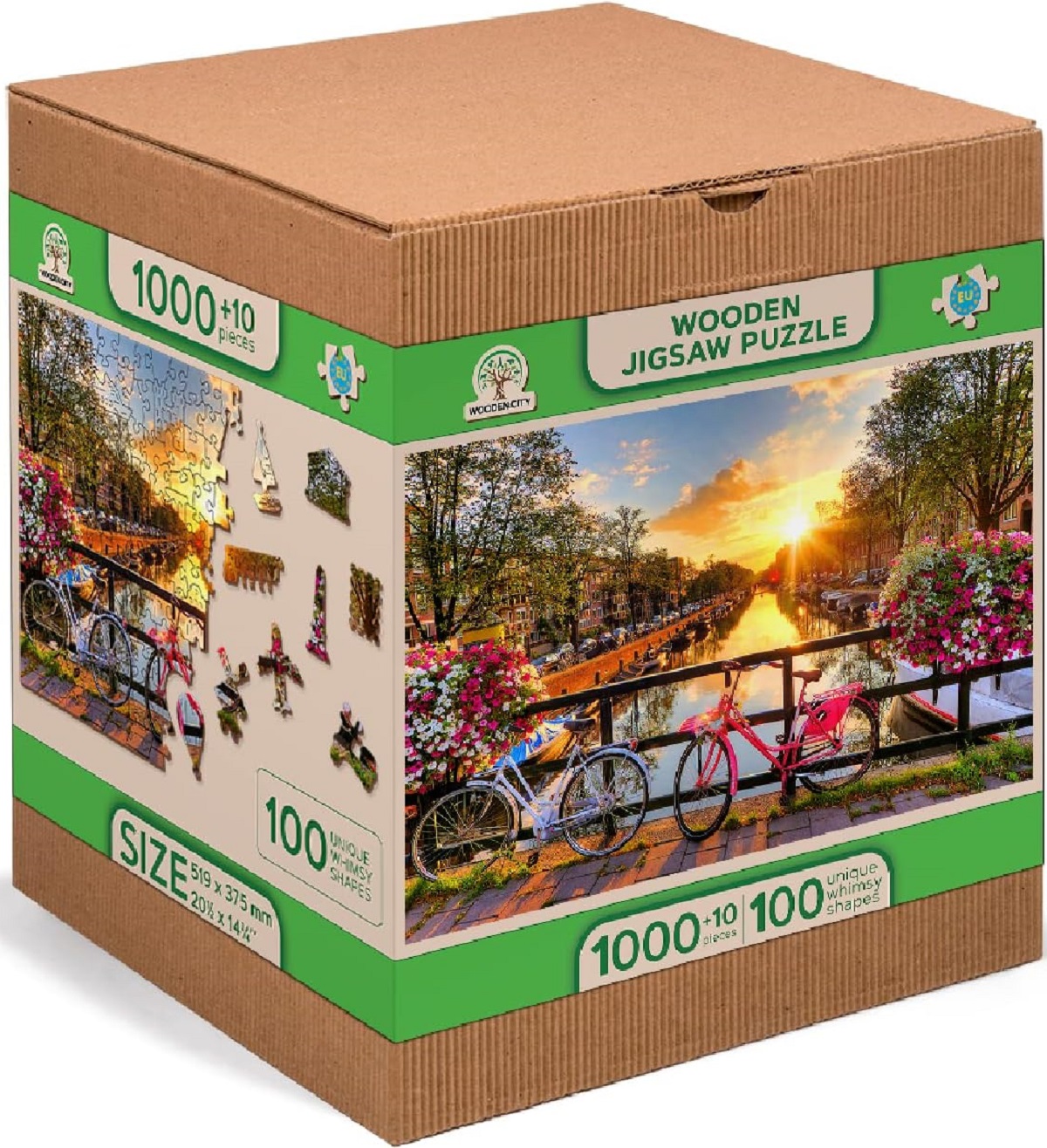 Puzzle 1010 din lemn: Bicicletele din Amsterdam