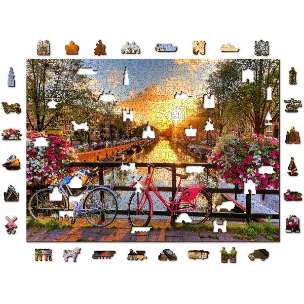 Puzzle 1010 din lemn: Bicicletele din Amsterdam