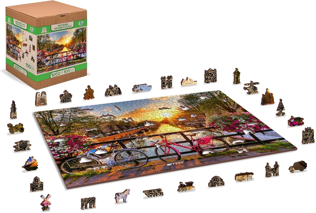 Puzzle 1010 din lemn: Bicicletele din Amsterdam