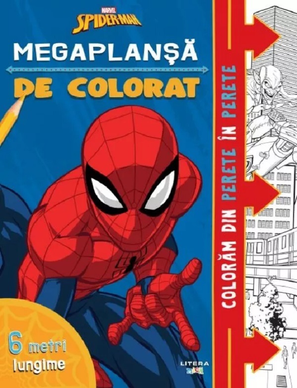 Megaplansa de colorat. 6 metri. Disney Marvel. Spider-man