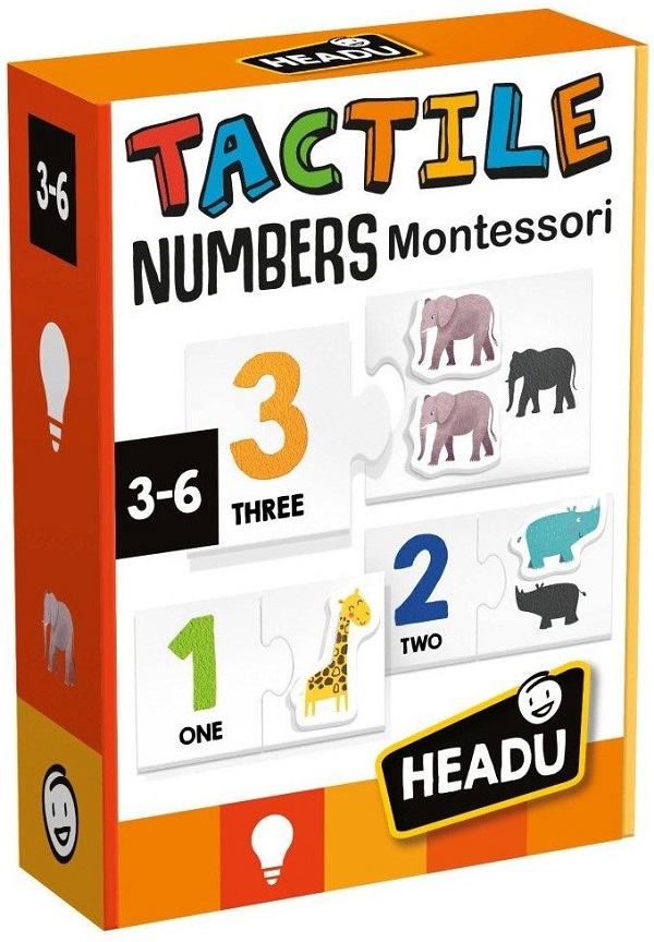 Joc: Cartonase tactile cu numere si animale: Montessori. Tactile Numbers