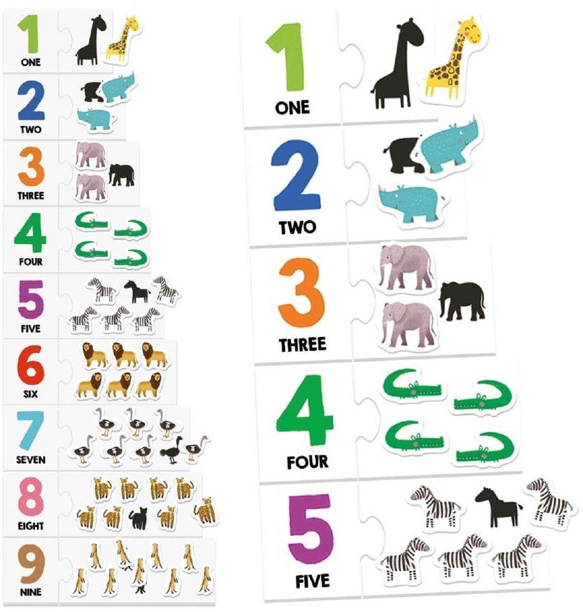 Joc: Cartonase tactile cu numere si animale: Montessori. Tactile Numbers