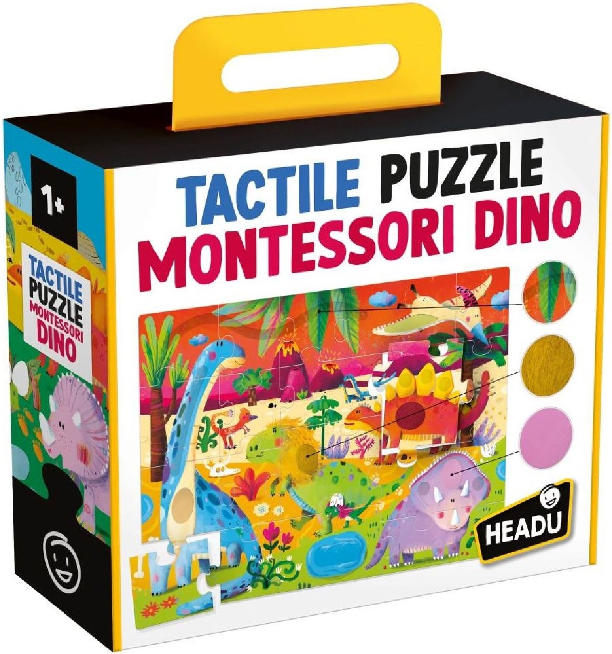 Puzzle tactil: Montessori. Dinozauri