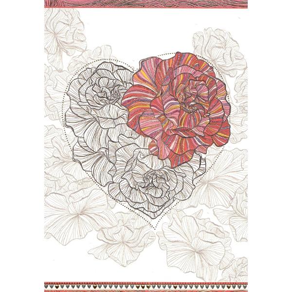 Felicitare: Inima si floare