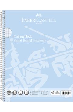 Imaginea produsului 'Caiet matematica A4 cu spira 80 file. Bleu Sky'